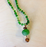 Sea Glass Buoy Beaded Necklace