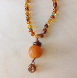 Sea Glass Buoy Beaded Necklace