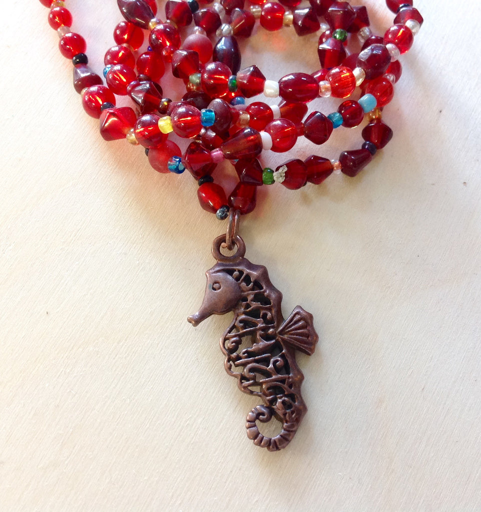 Seahorse Pendant Beaded Necklaces