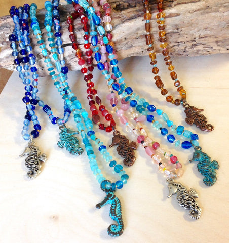 Seahorse Pendant Beaded Necklaces