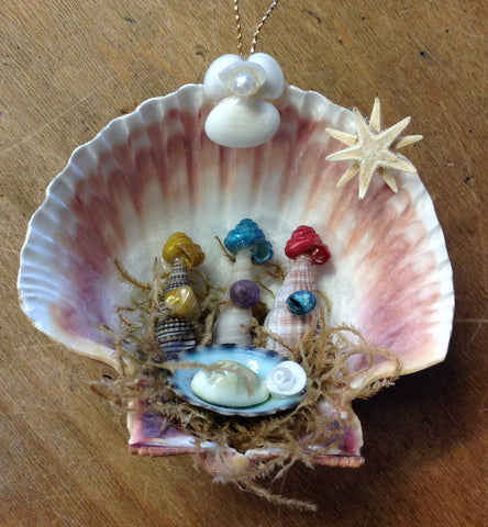 Three Wise Men Shell Ornament