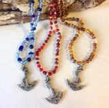 Anchor Pendant Beaded Necklaces