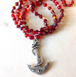 Anchor Pendant Beaded Necklaces