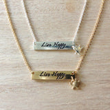 Live Happy Bar Necklace