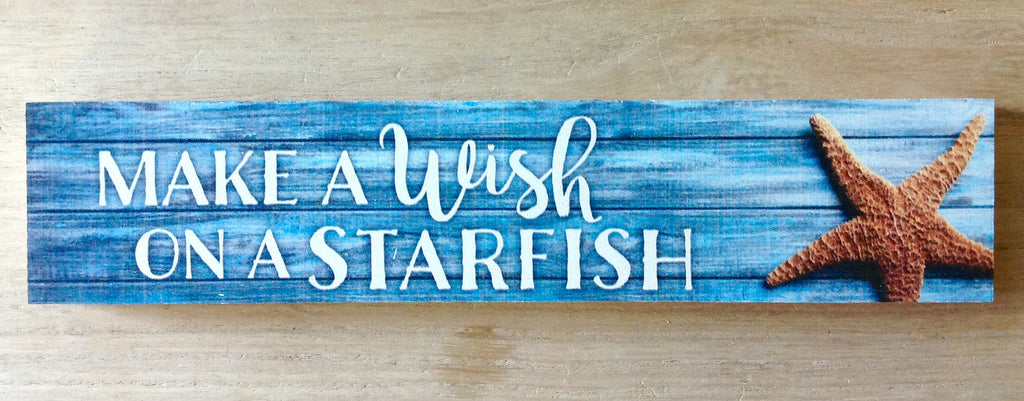 Wish on A Starfish Block Sign
