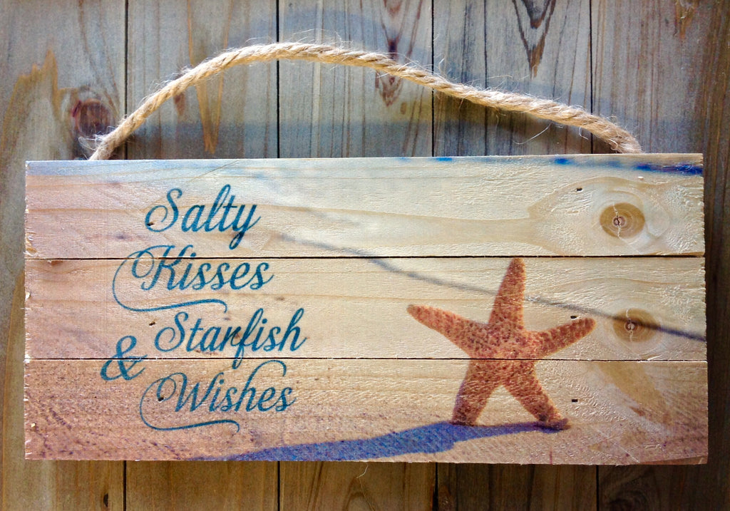 Salty Kisses Starfish Rope Sign