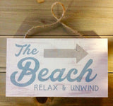 Beach Relax Wood Sign