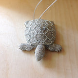 Silver Shimmer Turtle Ornament