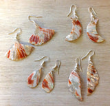 Red Abalone Themed Shape Earrings