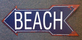 Tin Beach Arrow Sign