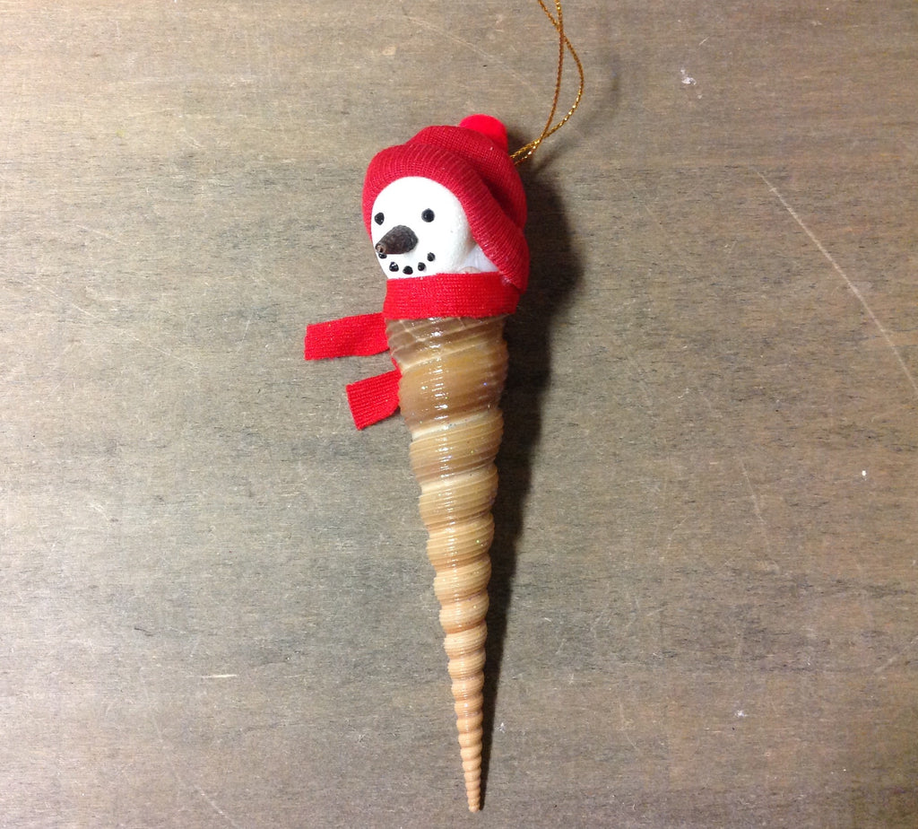 Snowman Spindle Shell Ornament
