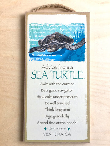 Advice From A Sea Turtle Sign
