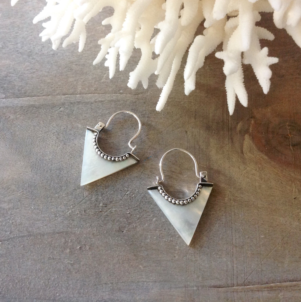 MOP Triangle Earrings