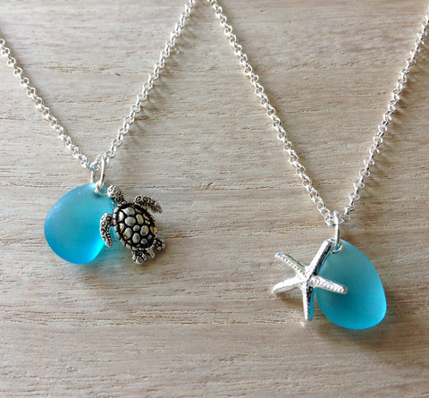 Ocean Life Frosted Charm Necklace