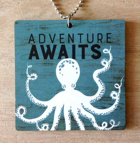 Adventure Awaits Octopus Car Charm