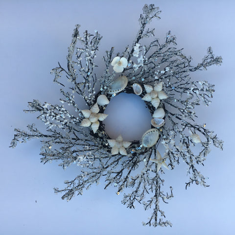 Beach Flowers Snowflake Wreath