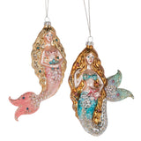 Vintage Style Mermaid Glass Ornament