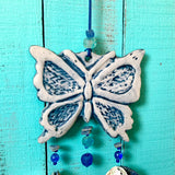 Butterfly Blue Coral Abalone Windchime
