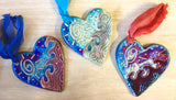 Raku Pottery Heart Ornament
