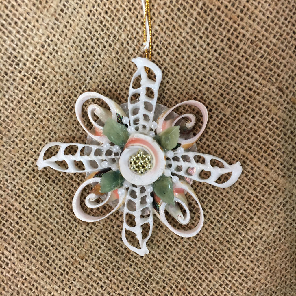 Swirl Snowflake Shell Ornament