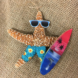 Starfish Surfer Ornament