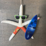 White Starfish Surfer Ornament