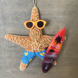 Starfish Surfer Ornament