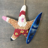 Surfer Santa Starfish Ornament