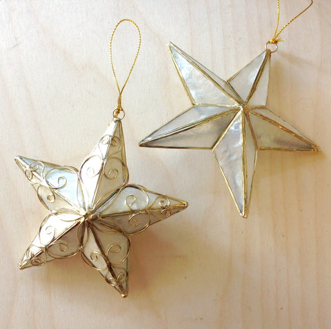 Majestic Capiz Star Ornaments