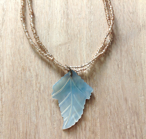 Mother of Pearl Leaf Necklace