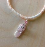 Pink Conch Shell Flip Flop Necklace