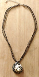 Black Turbo Shell Pendant Necklace