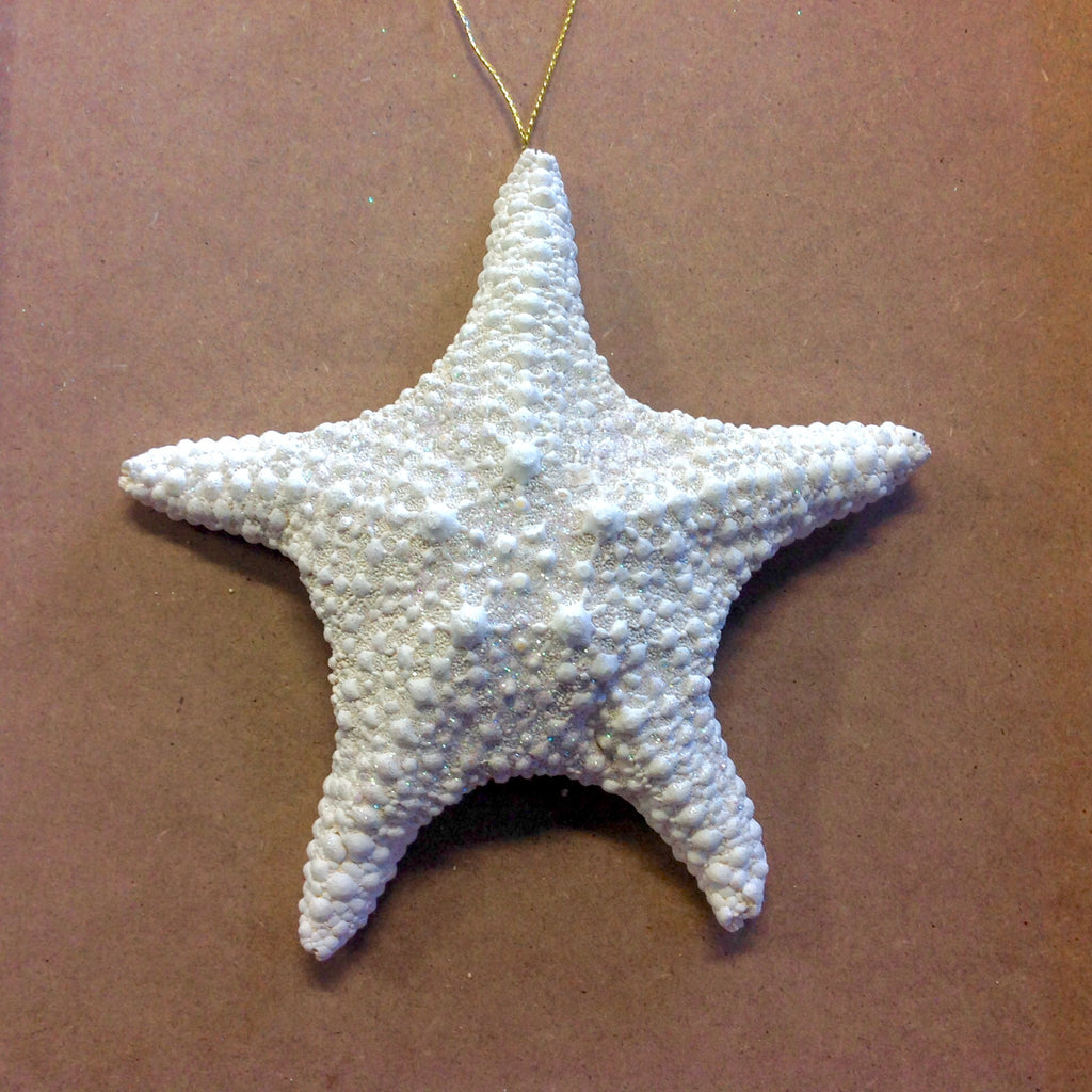 Sparkling White Starfish Ornament