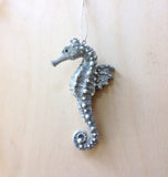 Silver Shimmer Seahorse Ornament
