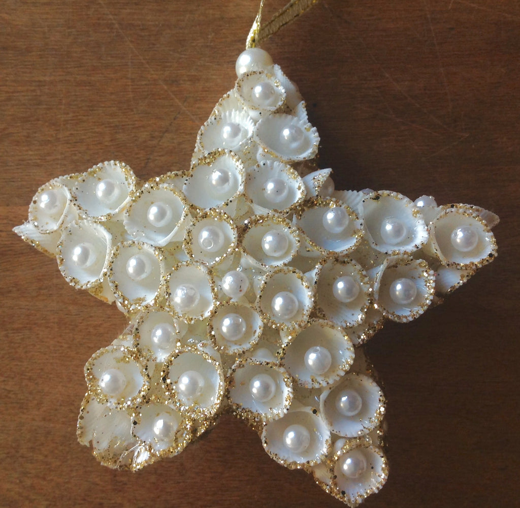 Clam Shell Sparkle Star Ornament