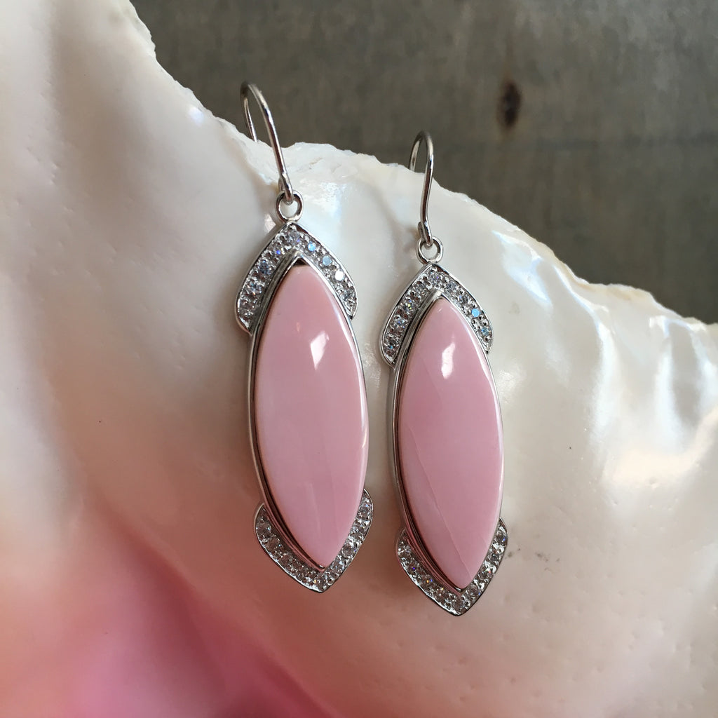 Pink Conch Sparkle Earrings