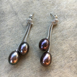 Knotted Silver Pearl Earrings
