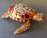 Shimmery Sea Turtle Glass Ornament