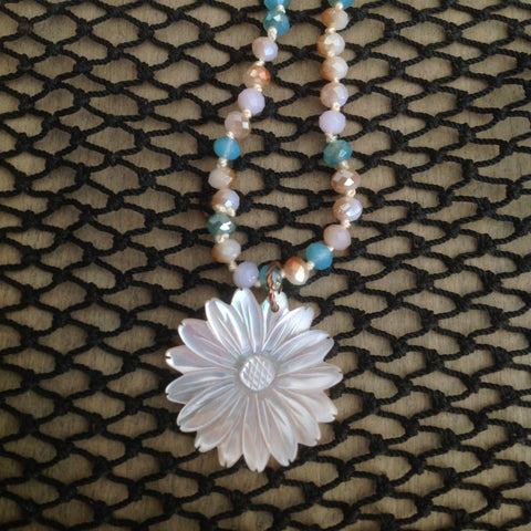 Pearlescent Flower Necklace