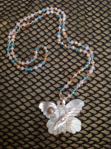 Pearlescent Butterfly Necklace