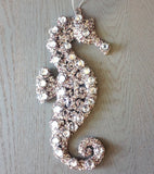 Silver Sparkle Seahorse & Starfish Ornament