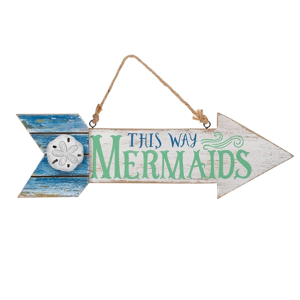 This Way Mermaids Arrow Sign