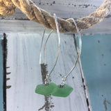 Sea Green Seaglass Hoop Earrings