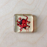 Octopus Square Glass Magnet