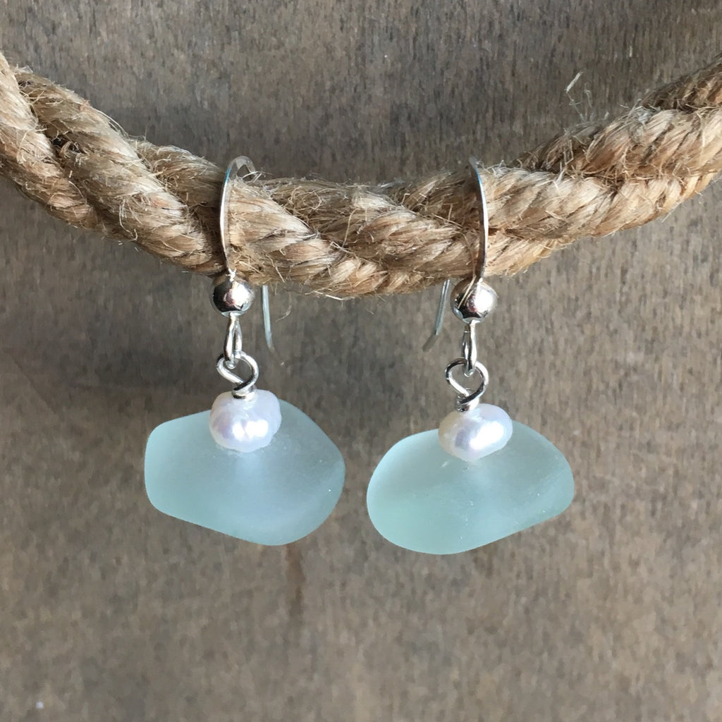 SeaFoam Seaglass Drop Earrings