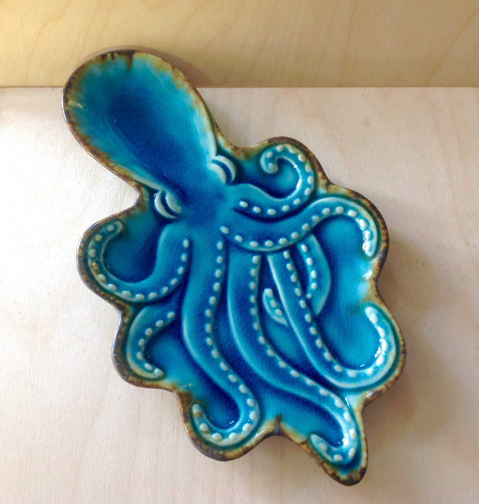 Blue Octopus Ceramic Tray