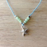 Starfish Crystal Cord Necklace