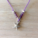 Starfish Crystal Cord Necklace