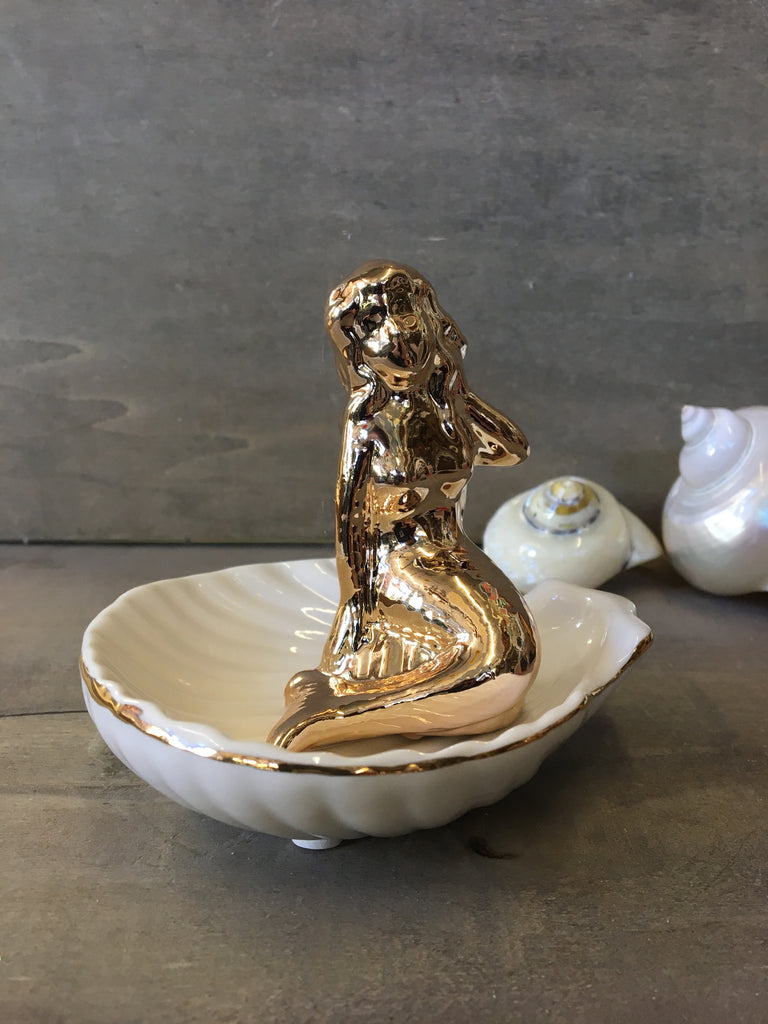 Gold Mermaid Ring Dish