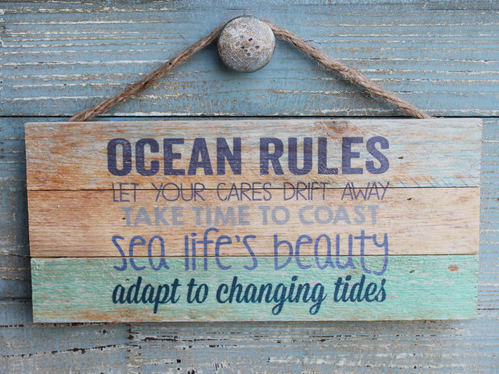 Ocean Rules Rope Sign